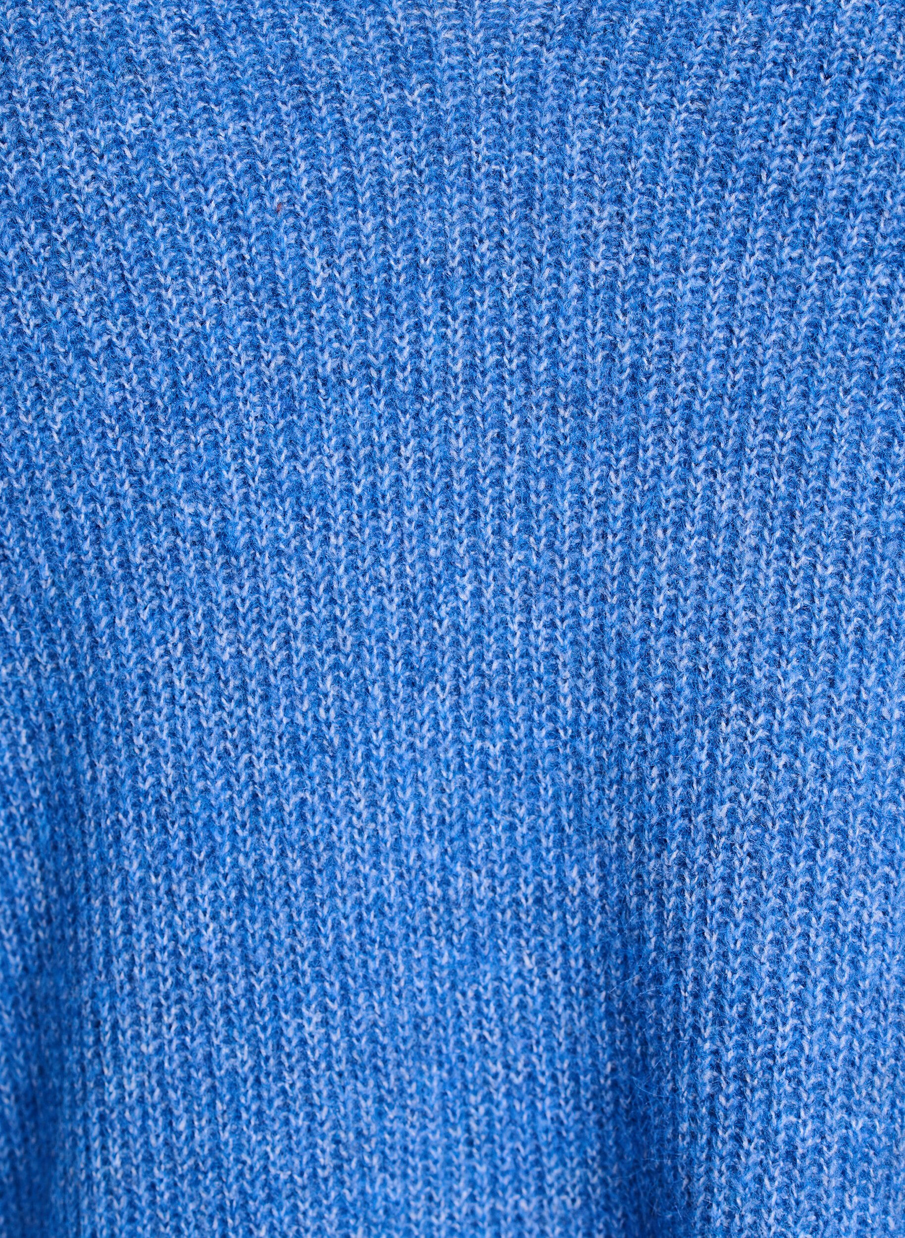 ZizziStrikbluse med V-hals og raglan&aelig;rmer, Bl&aring;, Packshot image number 2