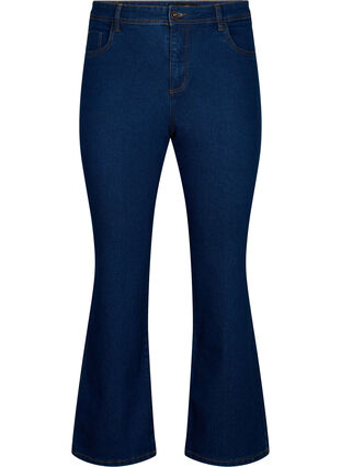 FLASH - Højtaljede jeans med bootcut, Blue denim, Packshot image number 0