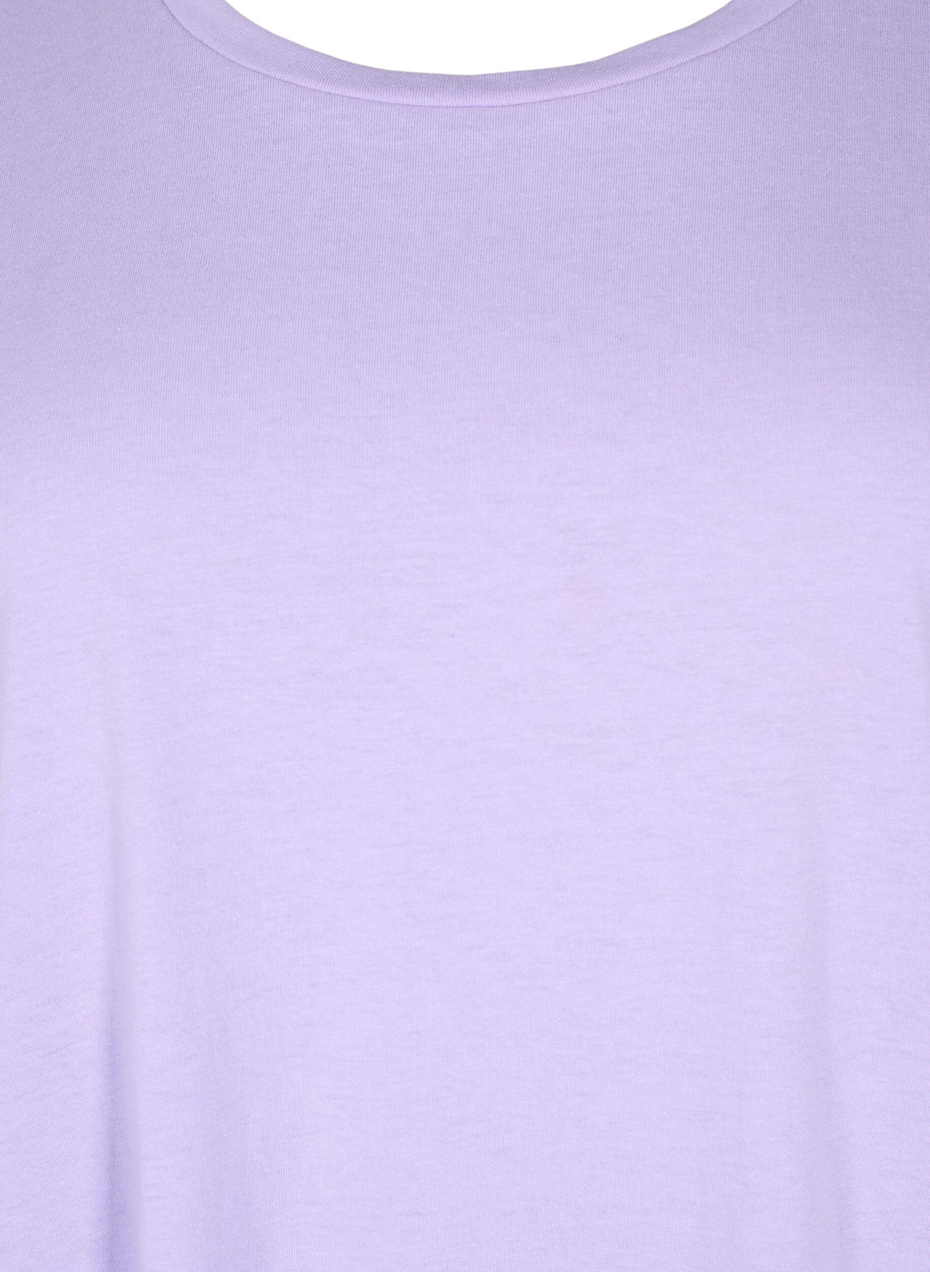 ZizziKort&aelig;rmet t-shirt i bomuldsblanding, Lilla, Packshot image number 2
