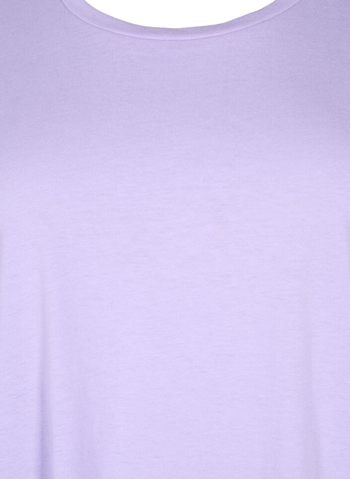 Kort&aelig;rmet t-shirt i bomuldsblanding, Lilla, Packshot image number 2