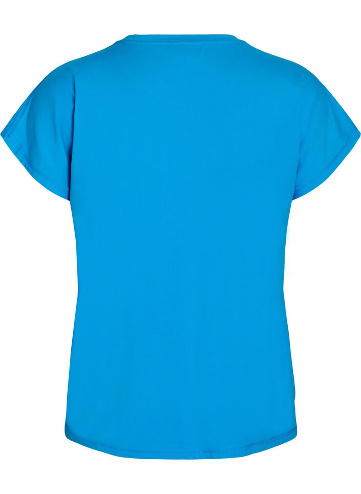 Ensfarvet tr&aelig;nings t-shirt, Bl&aring;, Packshot image number 1