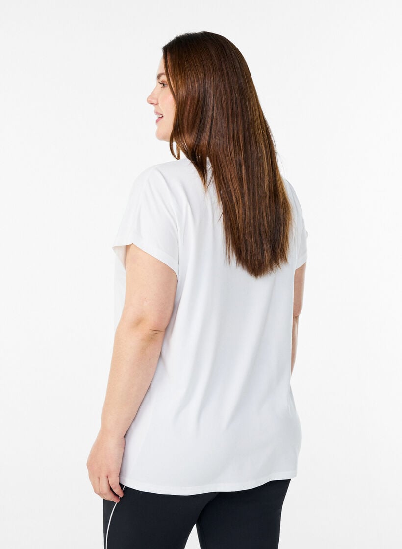 Ensfarvet tr&aelig;nings t-shirt, Hvid, Model image number 2
