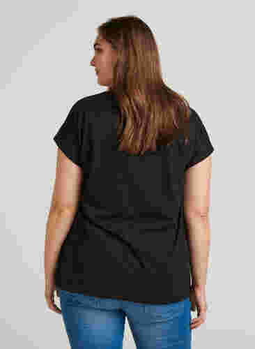 T-shirt i bomuldsmix, Black, Model image number 1