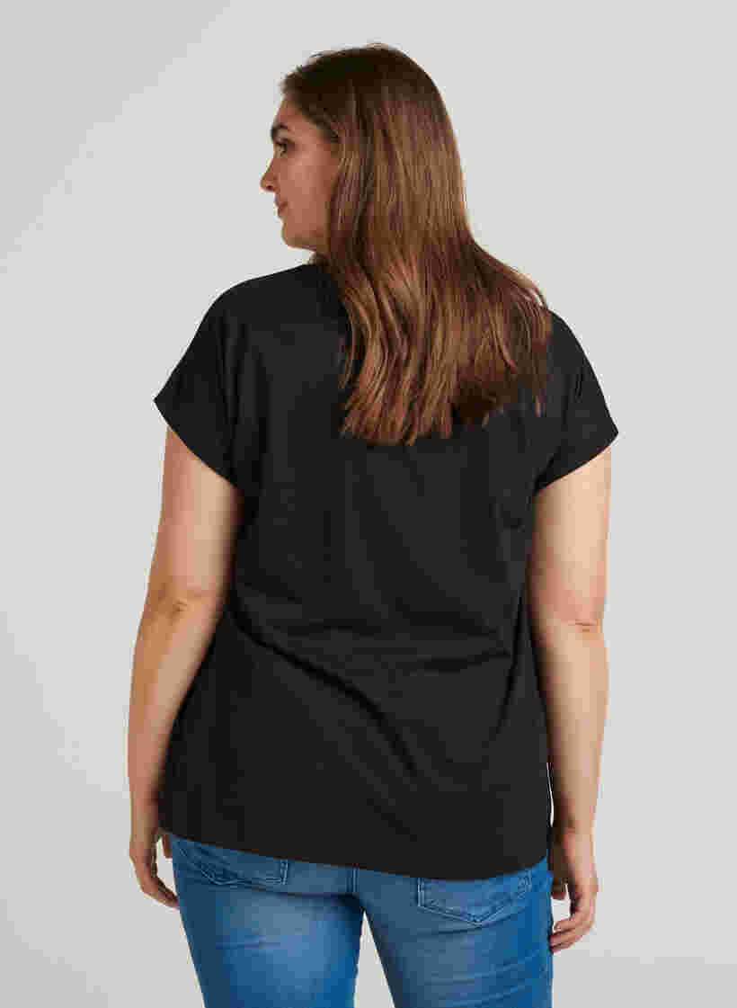 T-shirt i bomuldsmix, Black, Model image number 1