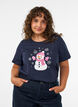 Jule t-shirt i &oslash;kologisk bomuld, Bl&aring;, Model image number 0