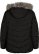 Kort pufferjakke med h&aelig;tte, Sort, Packshot image number 1