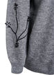 Strikbluse med perlebroderi, Gr&aring;, Packshot image number 3