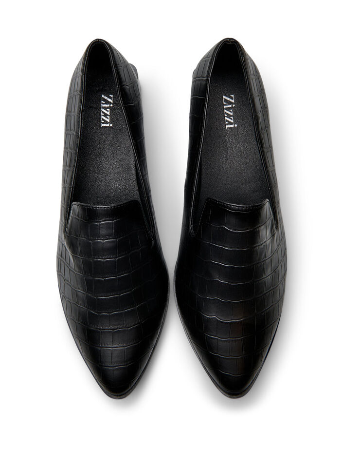 Wide fit - Loafers med glitter, Sort, Packshot image number 2