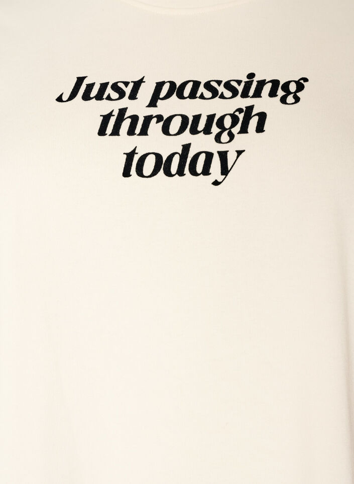 T-shirt i bomuld med tekstprint, Hvid, Packshot image number 2