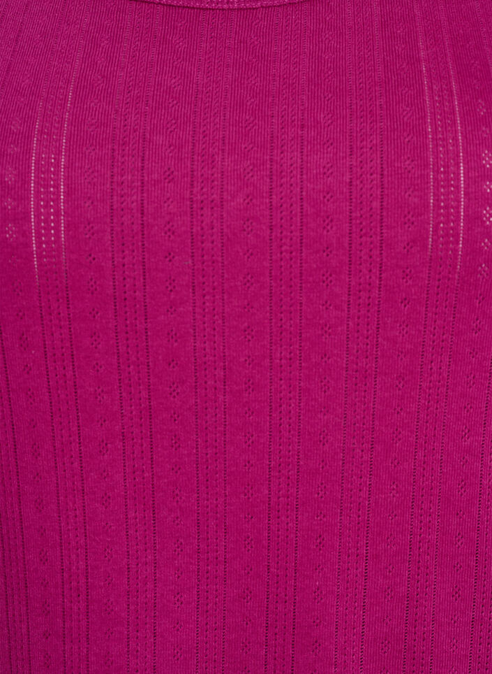 Nattop i &oslash;kologisk bomuld med strukturm&oslash;nster, Lyser&oslash;d, Packshot image number 2