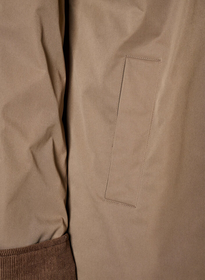 Let vatteret jakke med fl&oslash;jlskrave, Brun, Packshot image number 3