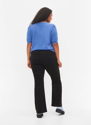 Flared jeans med ekstra høj talje, Black, Model image number 1