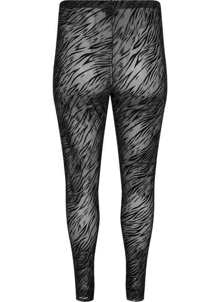 Mønstrede mesh leggings, Black Tiger AOP, Packshot image number 1