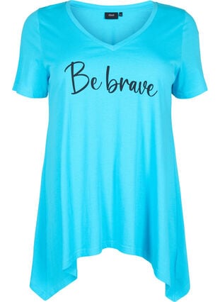 Bomulds t-shirt med korte ærmer, Blue Atoll W. Be, Packshot image number 0