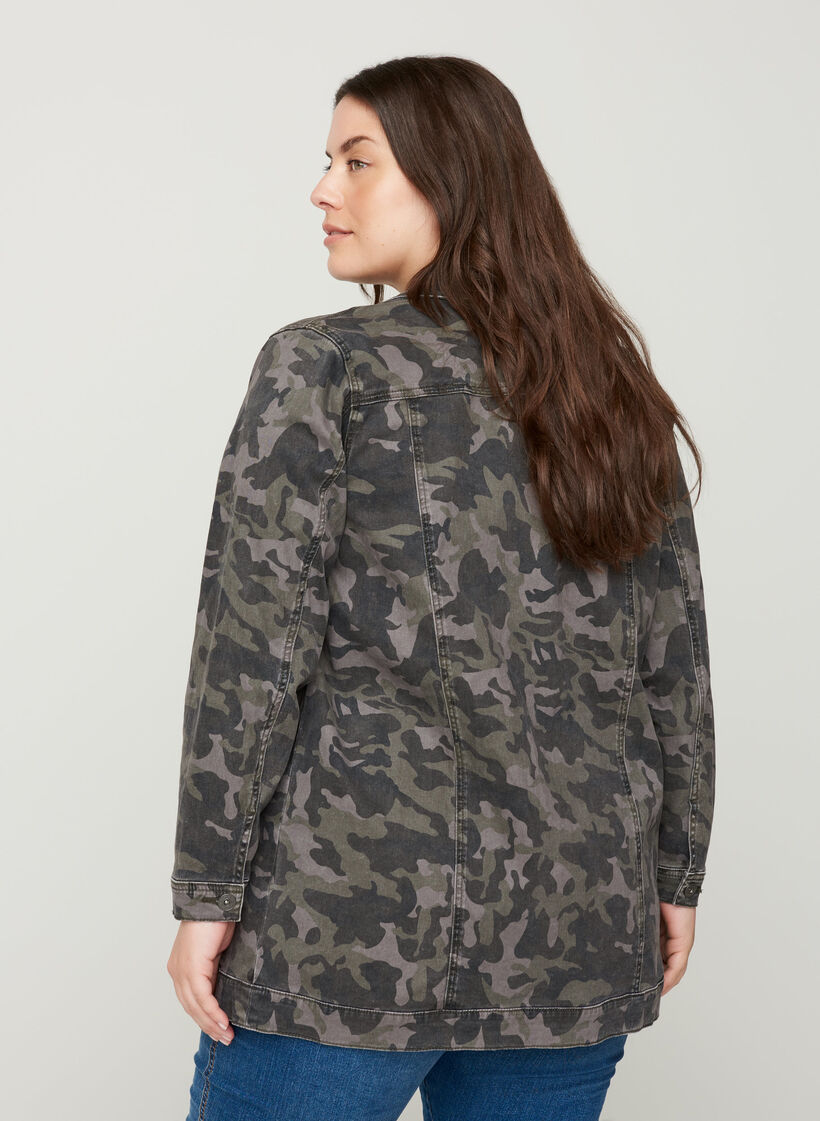 Camouflage jakke I bomuld - - 42-60 - Zizzi