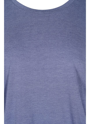 Ensfarvet bluse med 3/4 ærmer, Deep Cobalt Mel. , Packshot image number 2