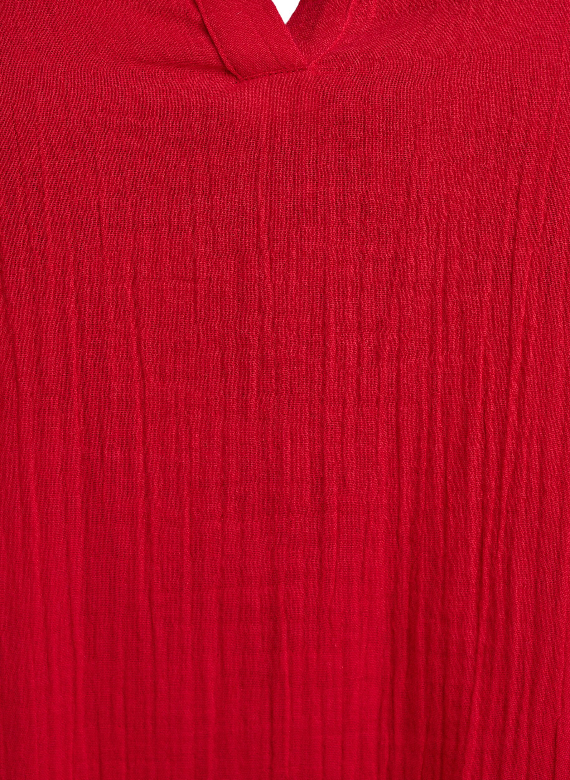 Zizzi Kort kjole i bomuldsmusselin med A-facon, R&oslash;d, Packshot image number 2