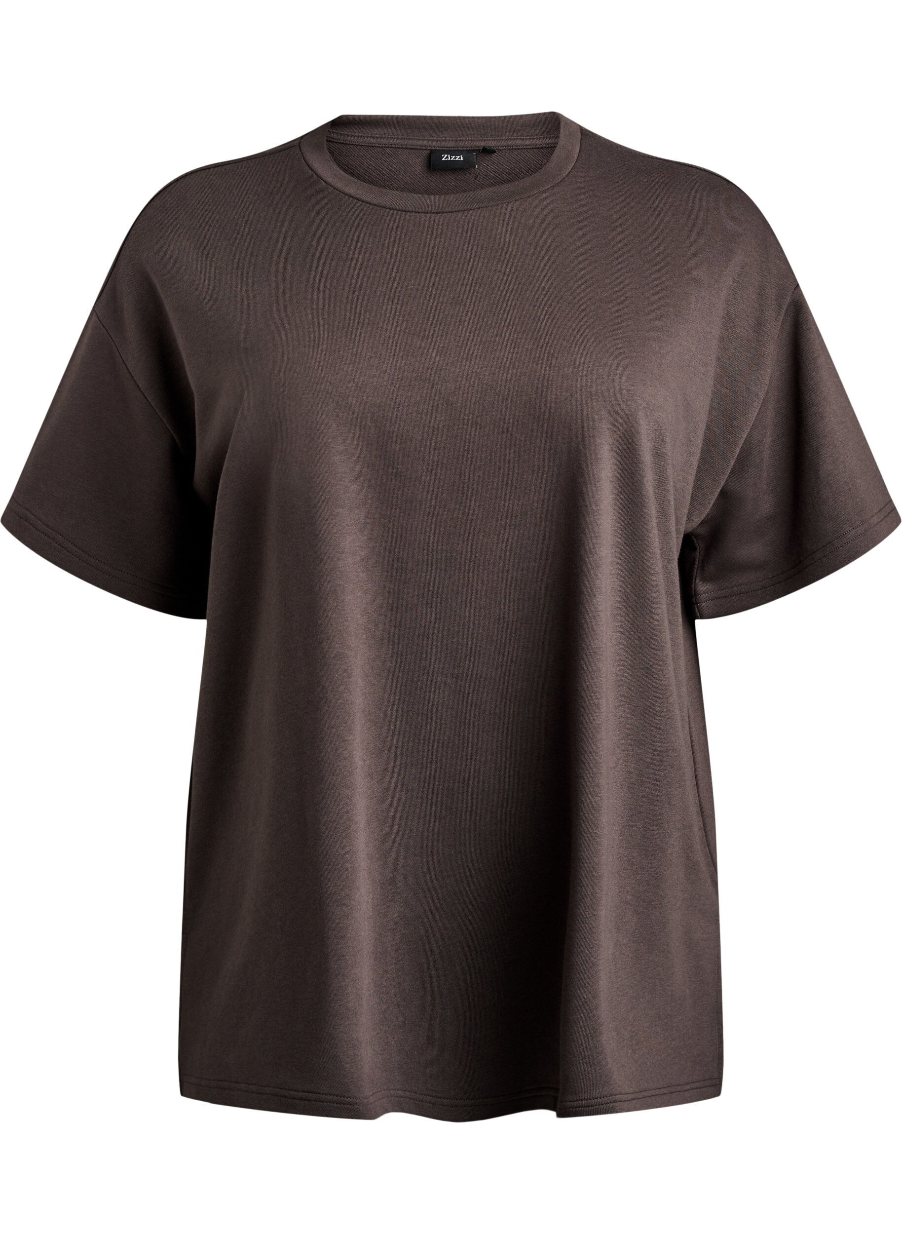 Zizzi Oversize sweat T-shirt, Brun, Packshot image number 0