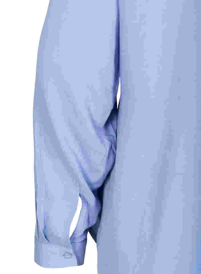 Viskose skjorte med brystlommer, Blue Heron, Packshot image number 3