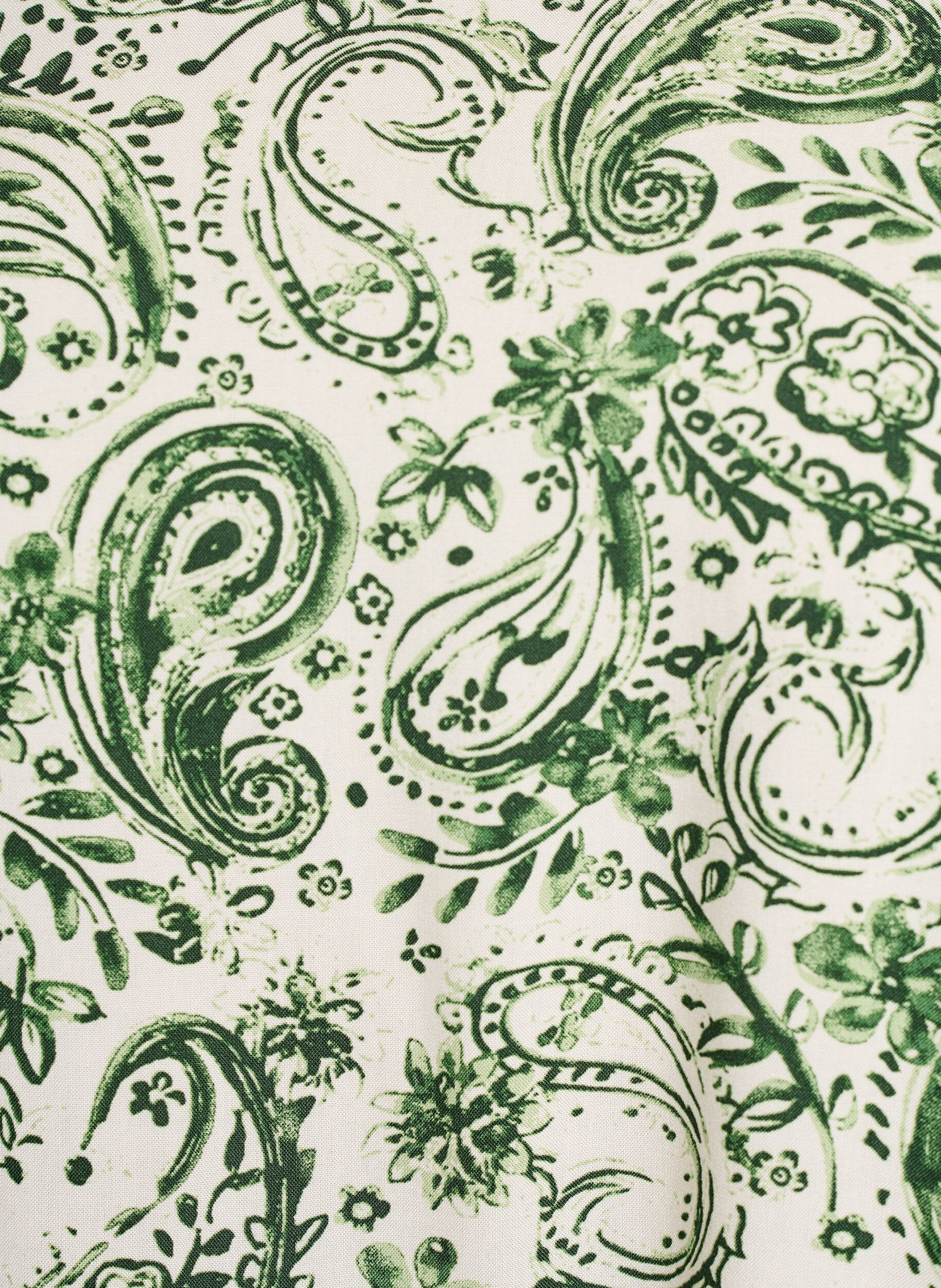 Zizzi Kort&aelig;rmet bluse i viskose med print, Gr&oslash;n, Packshot image number 2