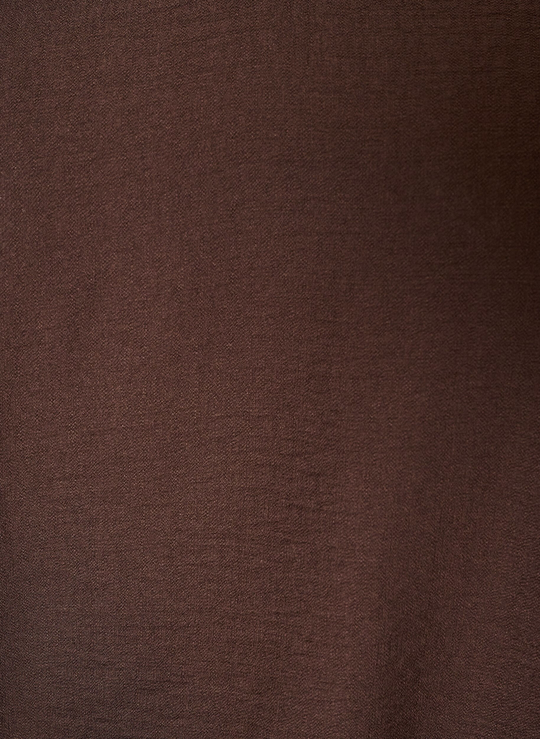 ZizziViskosebluse med V-hals og ballonpasform, Brun, Packshot image number 2