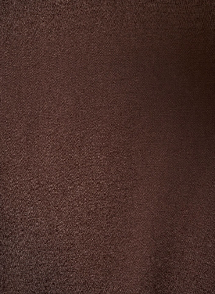 Viskosebluse med V-hals og ballonpasform, Brun, Packshot image number 2
