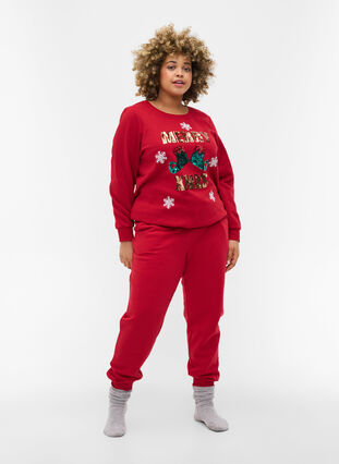 Jule sweatshirt , Red Merry Xmas , Model image number 2