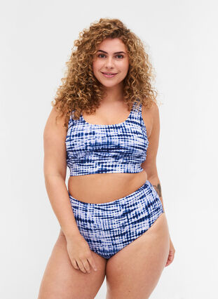 Højtaljet bikini underdel med print, Tie Dye Print, Model image number 0
