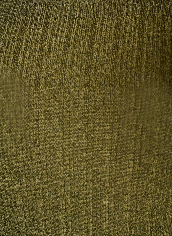 Jerseybluse med ribstruktur og lange &aelig;rmer, Gr&oslash;n, Packshot image number 2