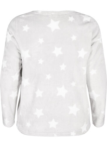 Langærmet bluse med stjerner, Grey Star, Packshot image number 1