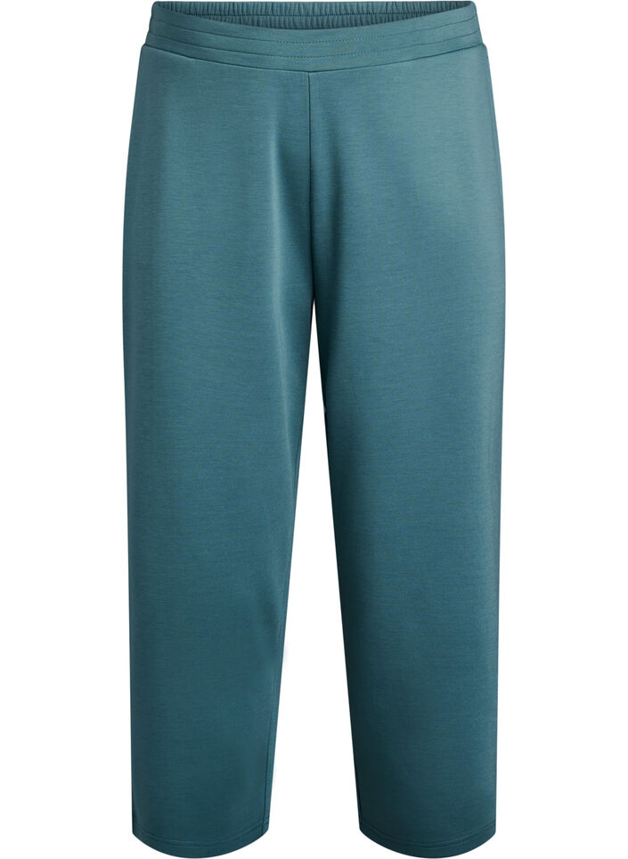 7/8 bukser i  modalmix med lommer, Gr&oslash;n, Packshot image number 0