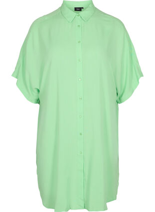 Lang viskose skjorte med 2/4 ærmer, Summer Green, Packshot image number 0