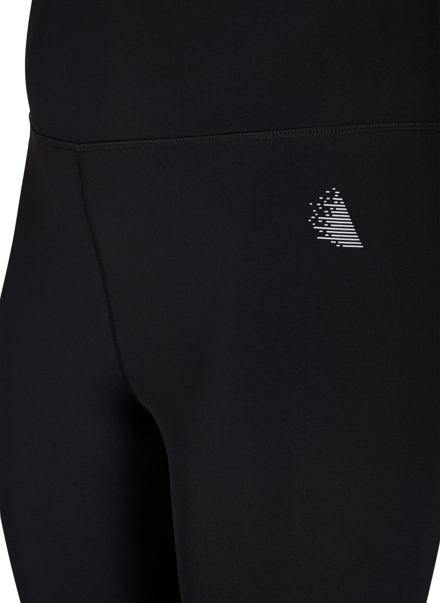 Zizzi CORE, SUPER TENSION TIGHTS - 3/4 tr&aelig;ningstights med lomme, Black, Packshot image number 2