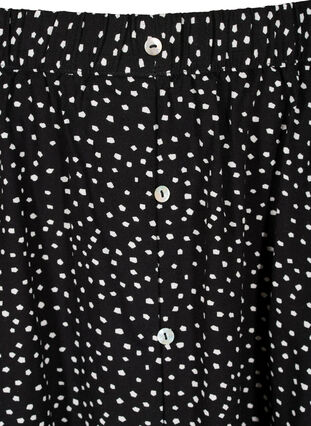Viskose midinederdel med knapper og prikker, Black w. Dot, Packshot image number 2