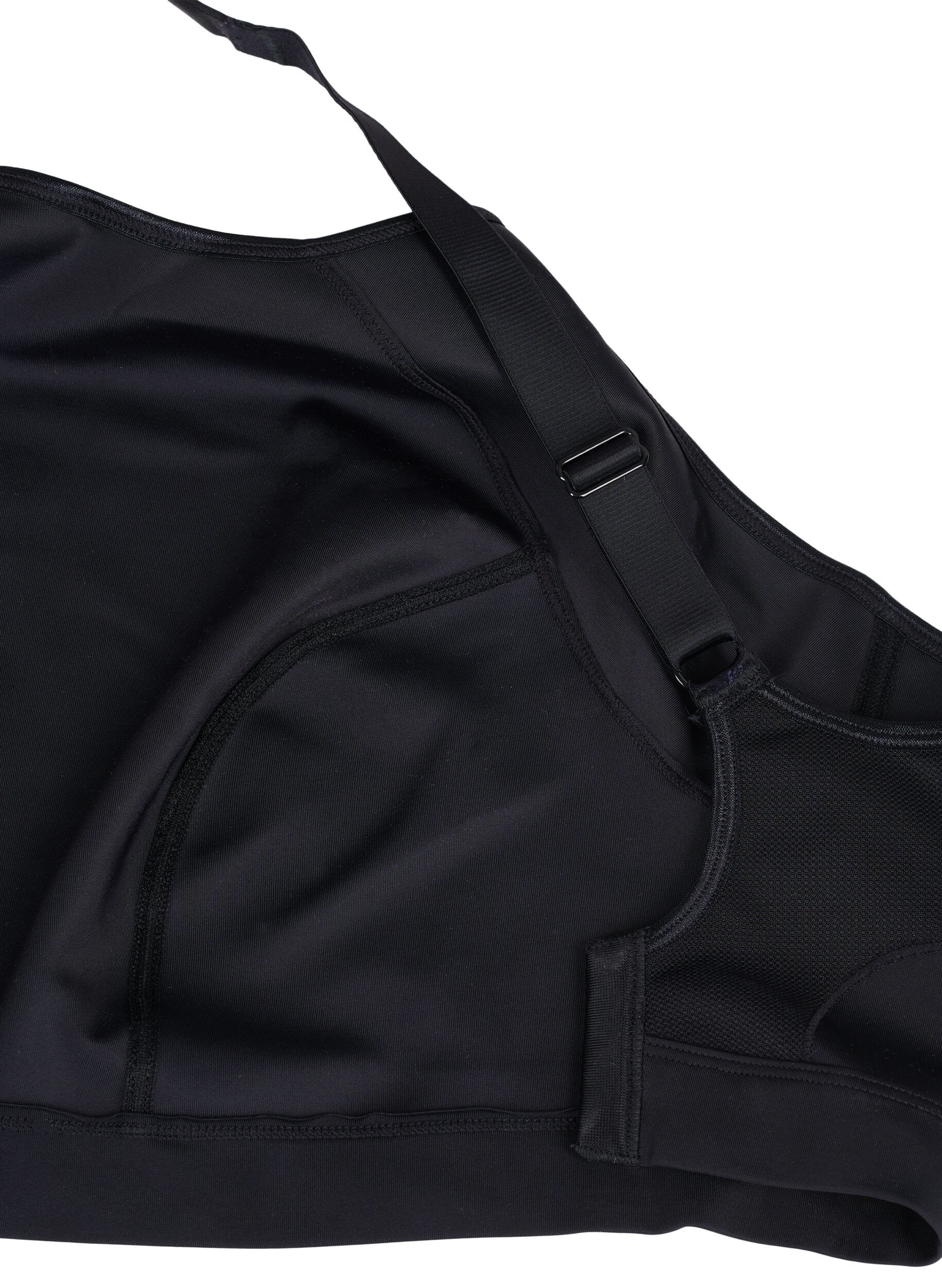 Zizzi CORE, SUPER HIGH, SPORTS BRA - Sports bh med justerbare skulderstropper, Black, Packshot image number 2