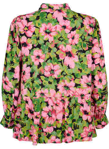 Blomstret skjorte i viskose, Pink G. Flower AOP, Packshot image number 1