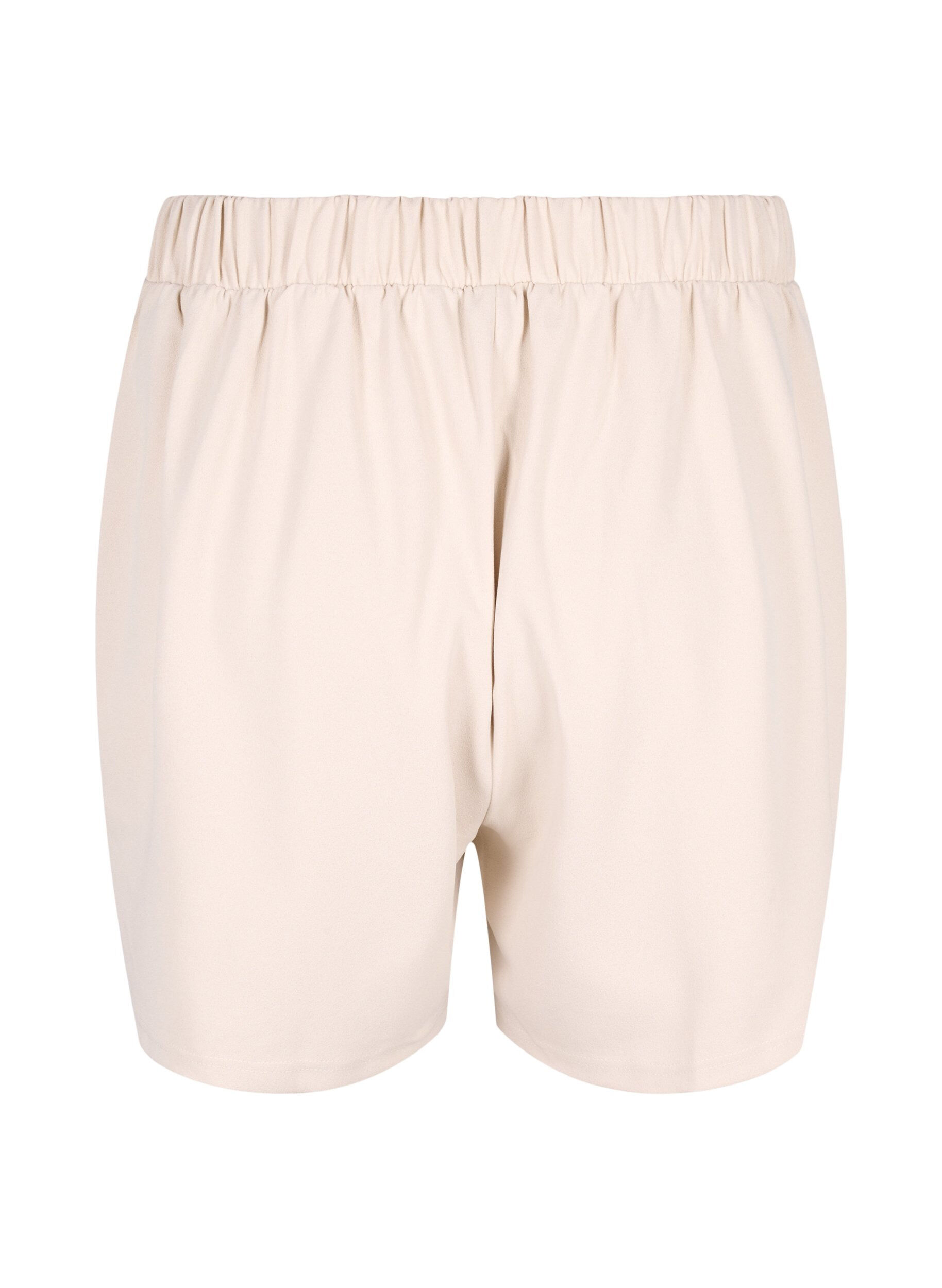 Zizzi FLASH - L&oslash;se shorts med lommer, Beige, Packshot image number 1