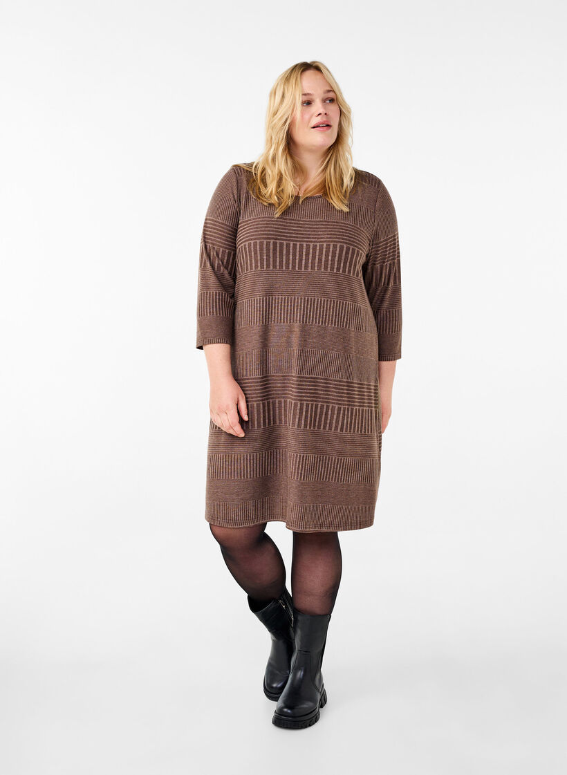 Kjole med 3/4 ærmer og stribet mønster, Ch. Martini Mel., Model image number 2