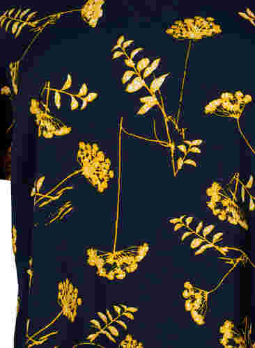FLASH - Bluse med korte ærmer og print, Night Sky Yellow AOP, Packshot image number 2