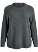 Meleret strikbluse med rund hals, Gr&oslash;n, Packshot image number 0