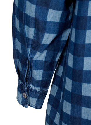 Bomulds skjorte i paisley mønster, Blue Check, Packshot image number 3