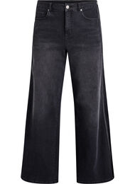 Wide fit jeans med lodrette denimdetaljer, Gr&aring;