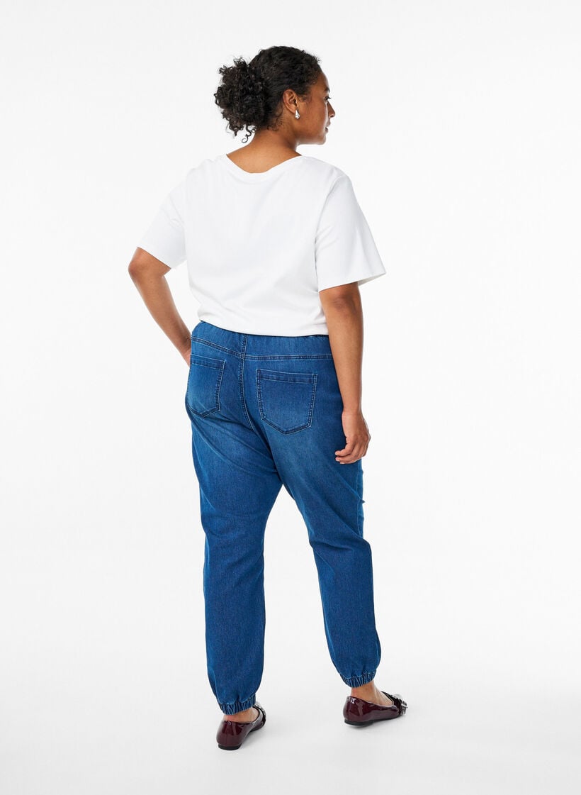 Denimjoggers med lommer, Bl&aring;, Model image number 2