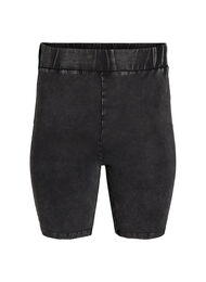 T&aelig;tsiddende jerseyshorts med washed effekt, Sort