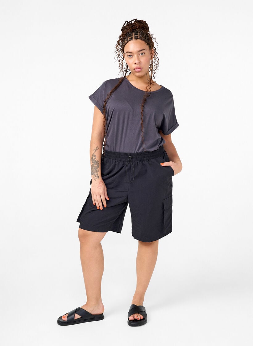 Kortærmet t-shirt i bomuldsblanding, Grå, Model image number 1