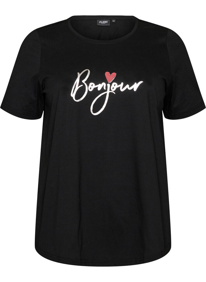 T-shirt med motiv, Sort, Packshot image number 0