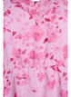 Blomstret bluse med fl&aelig;sekrave og peplum-effekt, Lyser&oslash;d, Packshot image number 2