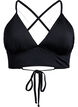 Bikinitop med udtagelige puder og bindebånd bagpå, Sort, Packshot image number 0