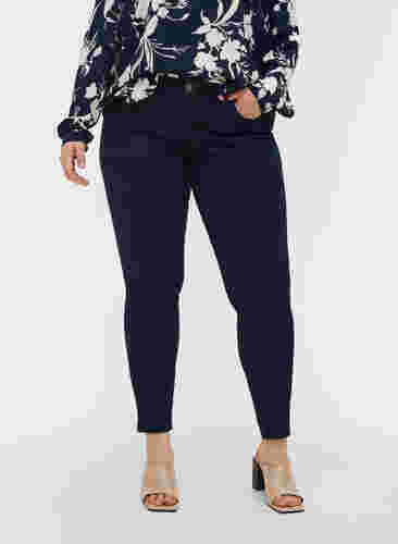 Ekstra slim Sanna jeans med regulær talje , Dark blue, Model image number 2