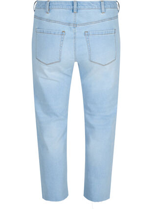 7/8 jeans med rå kanter og høj talje, Super L.Blue Denim, Packshot image number 1